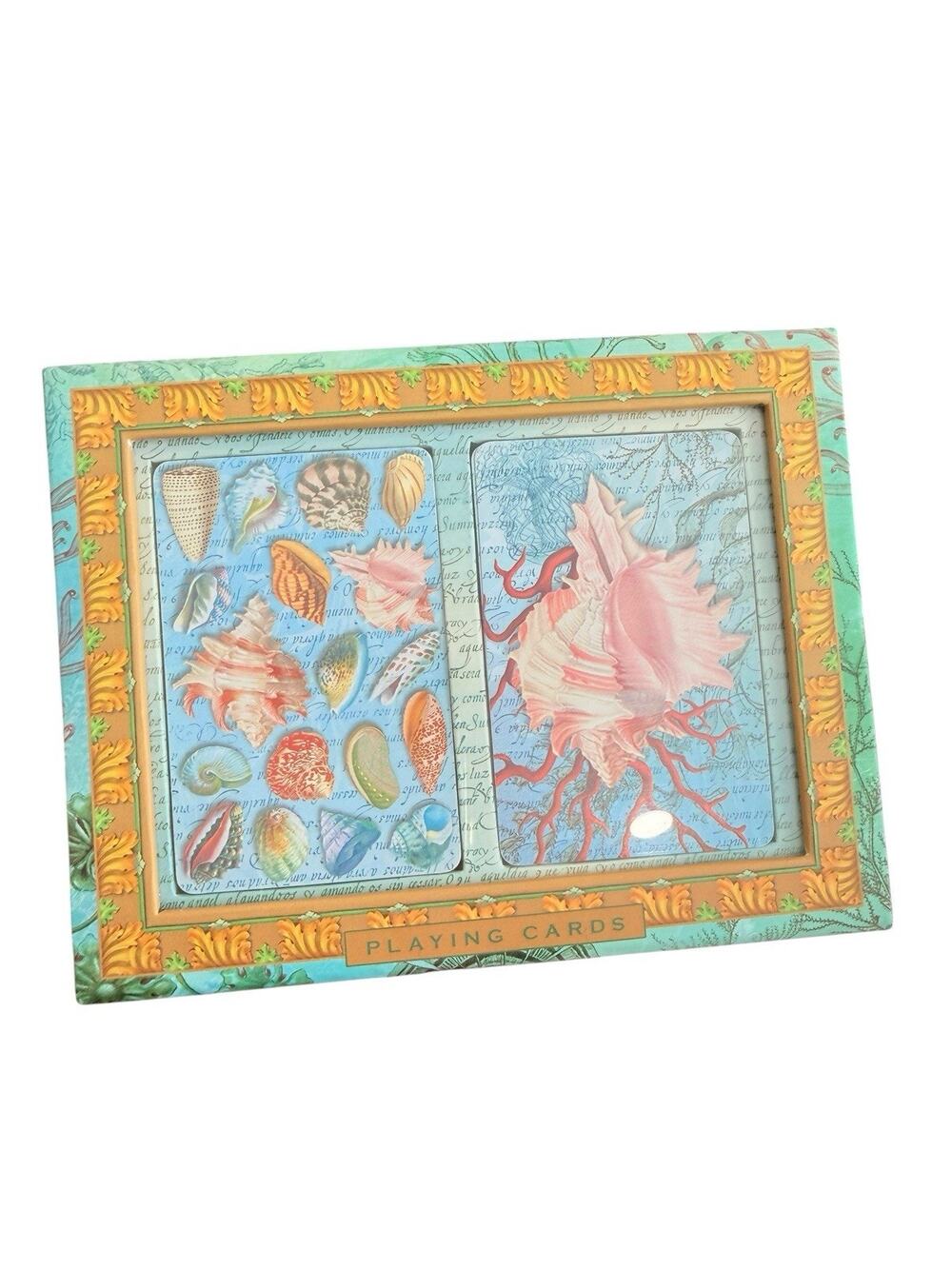 2 Decks Of Playing Cards By Punch Studio Seashell Mediterranean Decorative Box